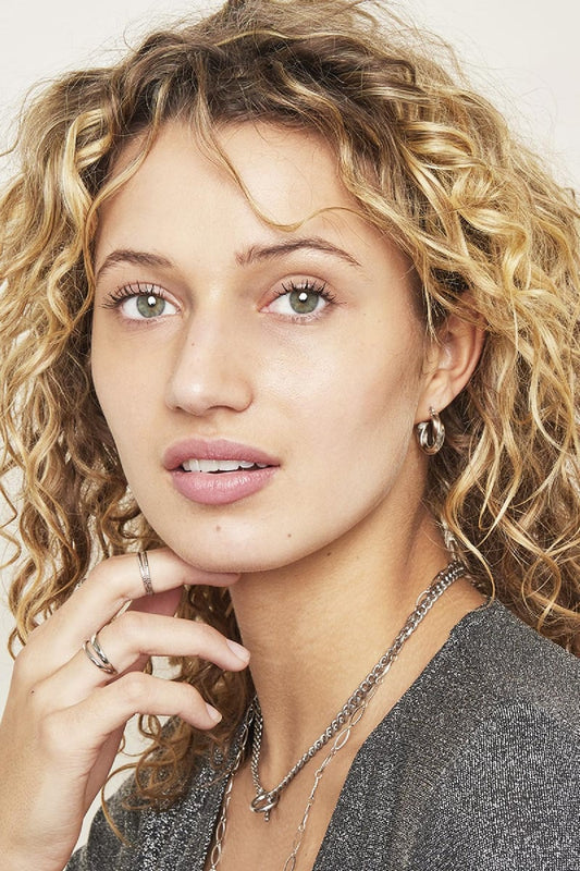 Earrings Hoops Swirl Gold Color Stainless Steel