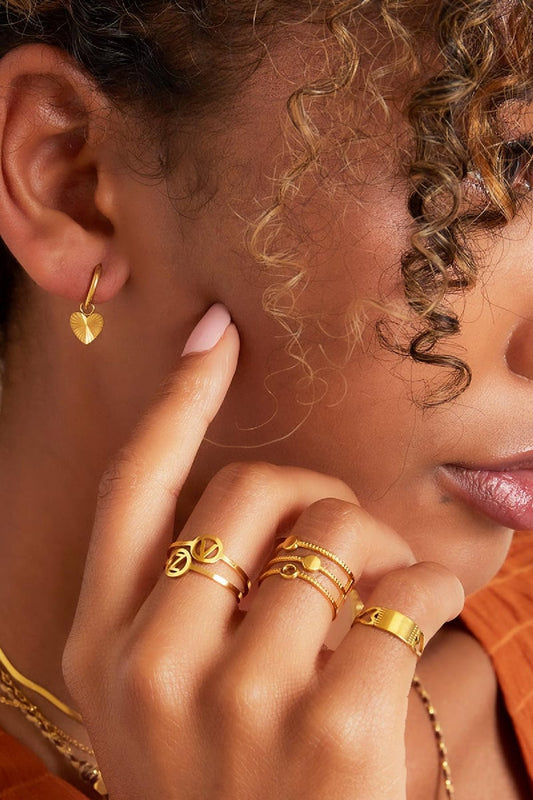 Stainles steel earrings heart Gold Color Stainless Steel