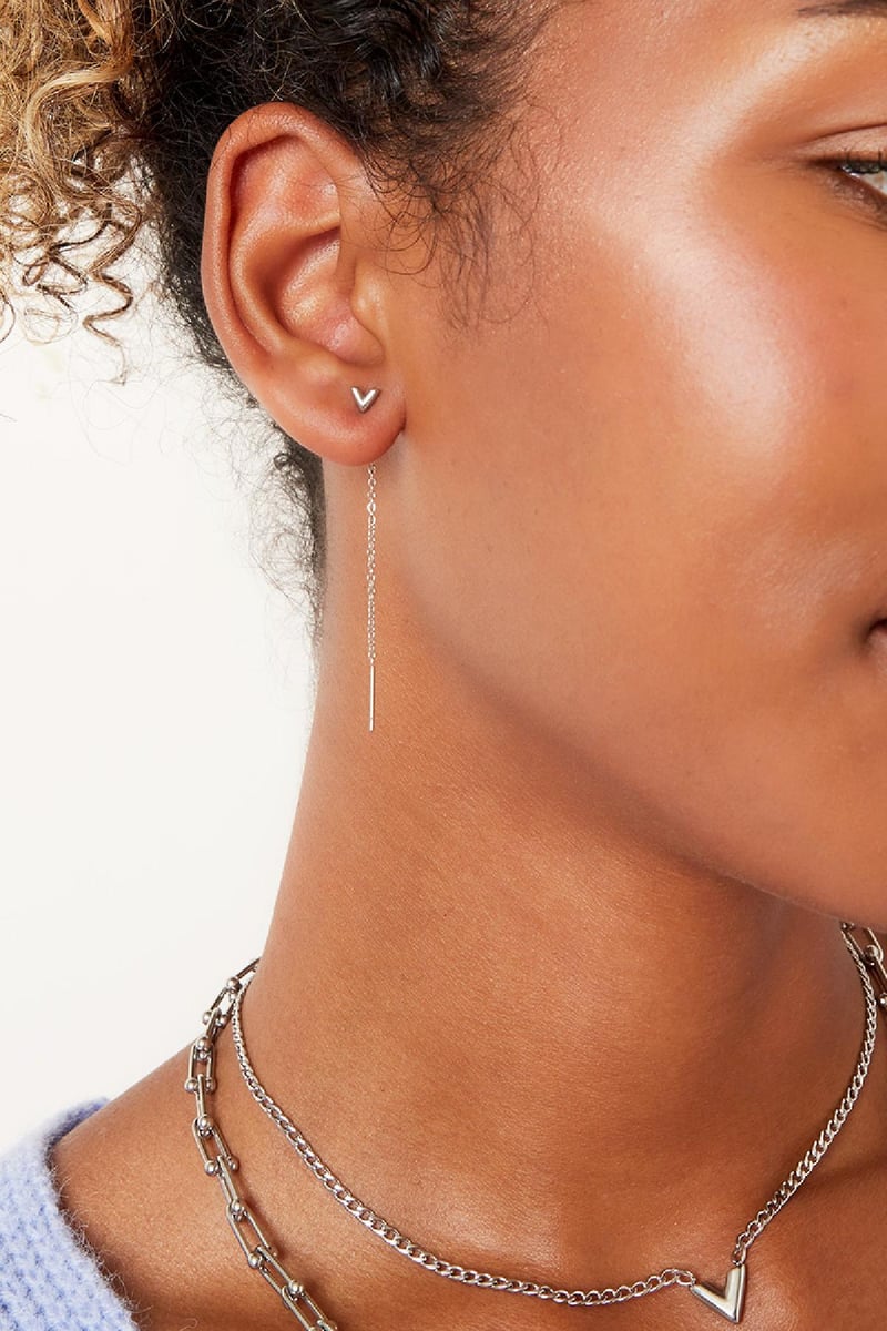 stainless steel chain earrings arrow