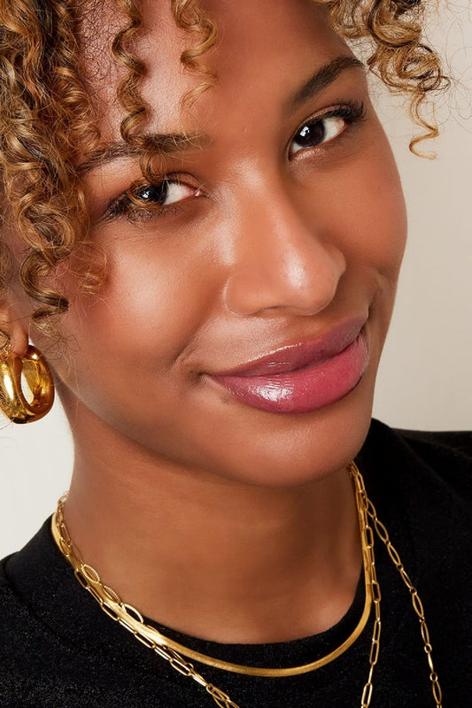 Bold hoop earrings Gold Color Stainless Steel