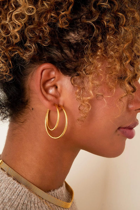 stainless steel earrings hoops small