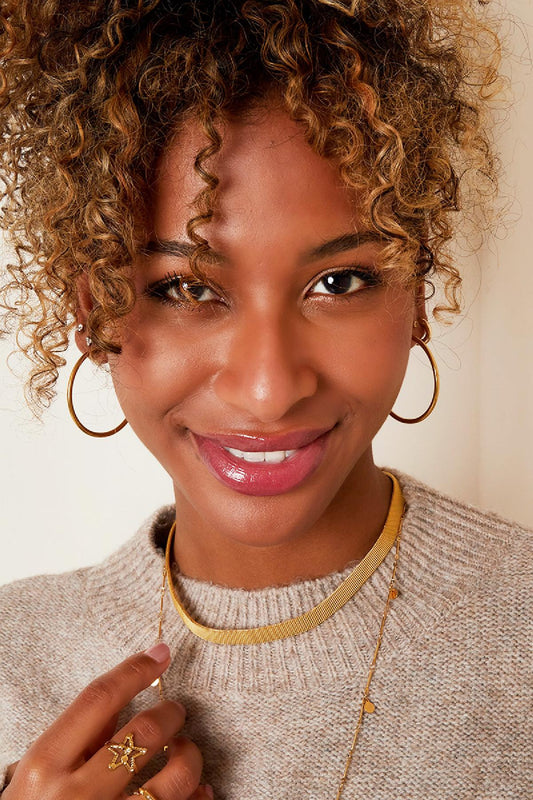 stainless steel earrings hoops medium