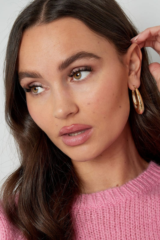 stainless steel geometric oval earrings