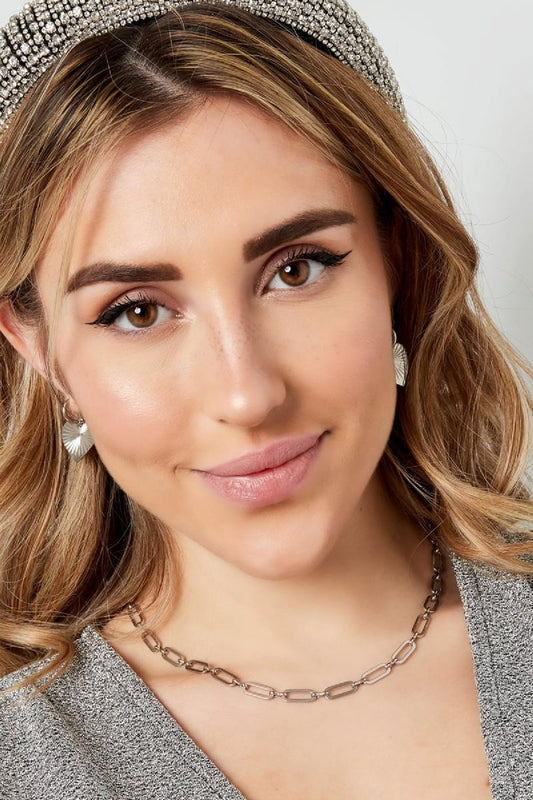 Earrings with heart Gold Color Stainless Steel