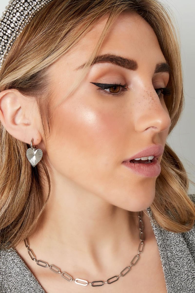 Earrings with heart Gold Color Stainless Steel