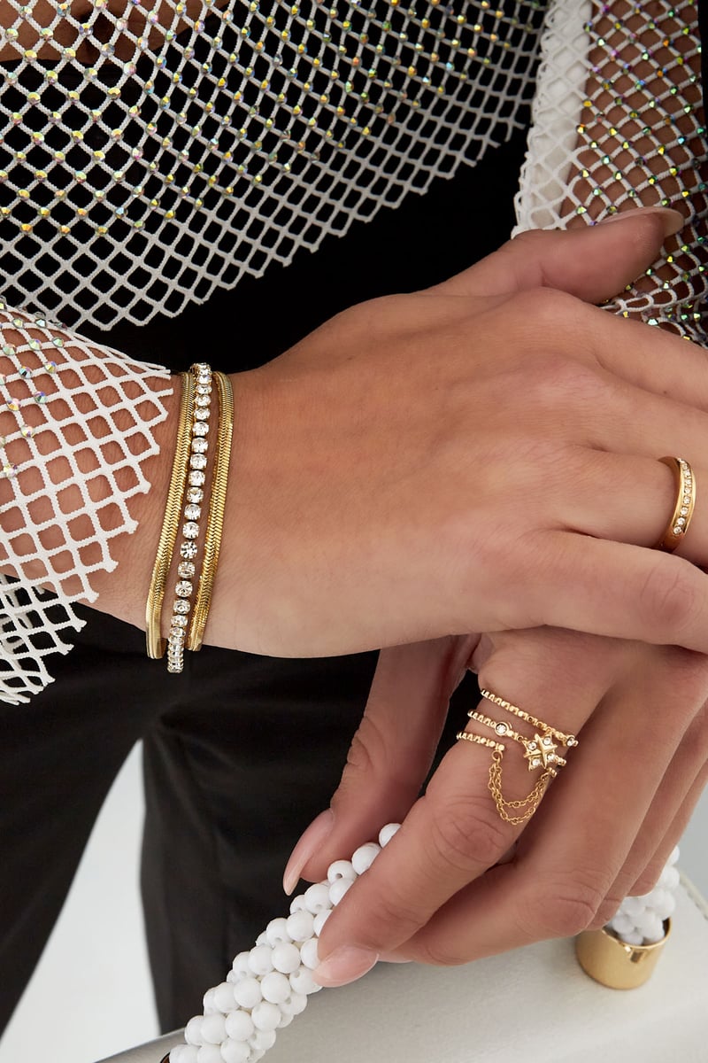 Bracelet playful with bling - Silver Color color