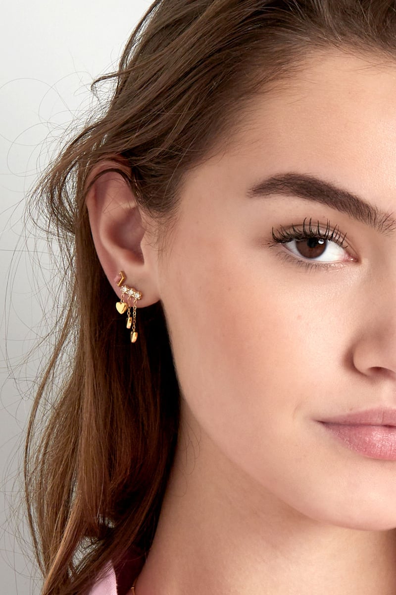 Ear studs rectangle edge - powder pink