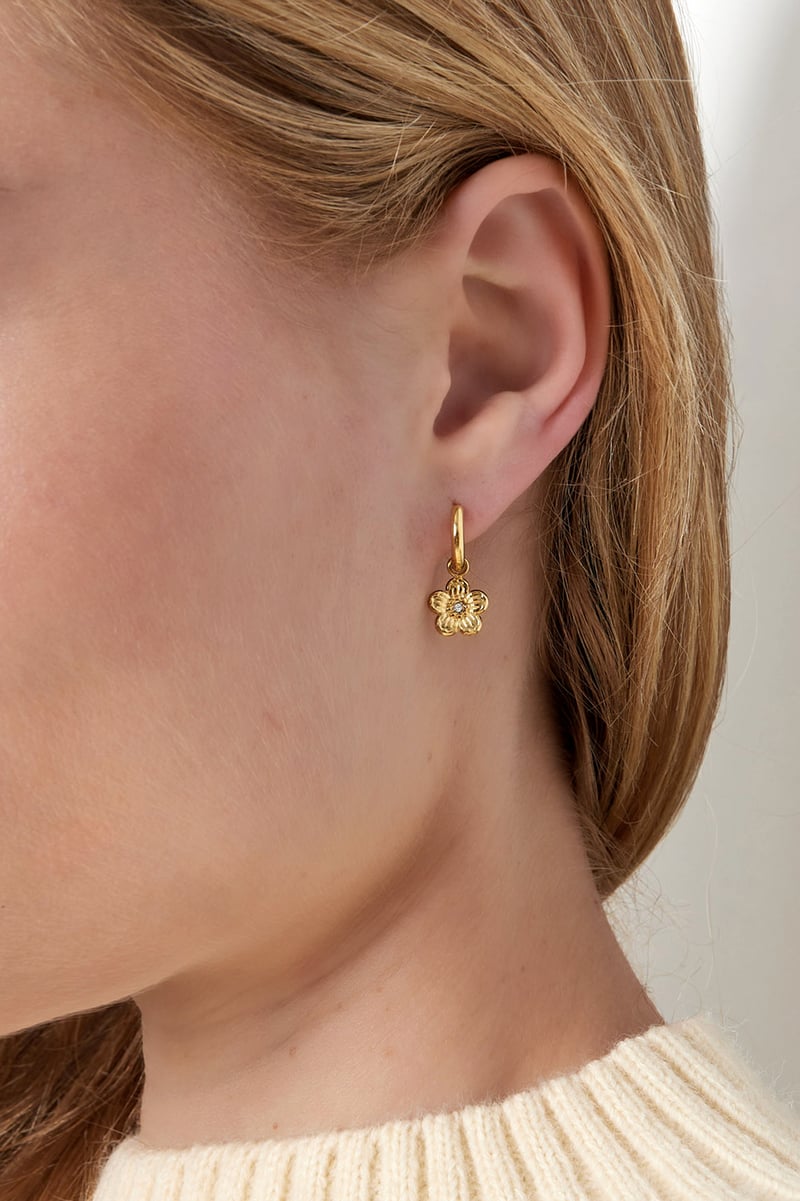 Flower fiesta earrings - Silver Color color