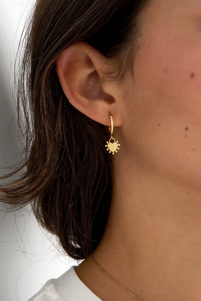 Dangling Heart earrings - Silver Color color