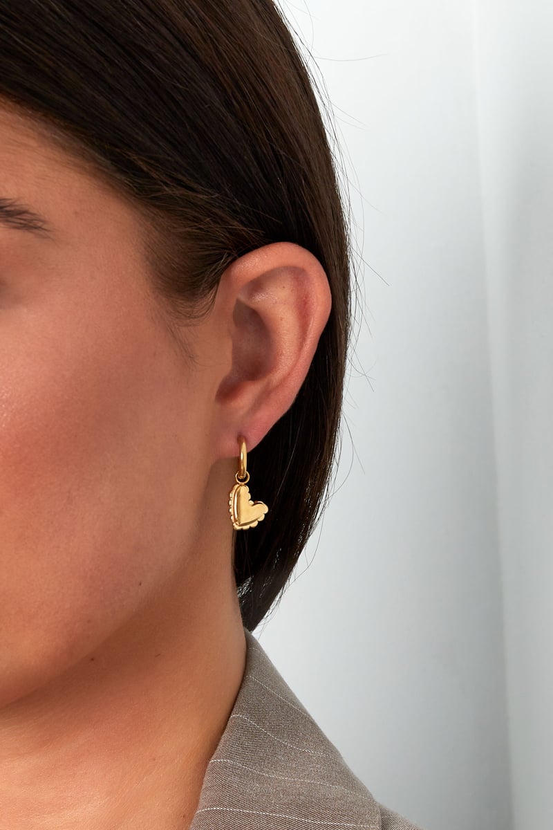 small hanging heart charm earrings