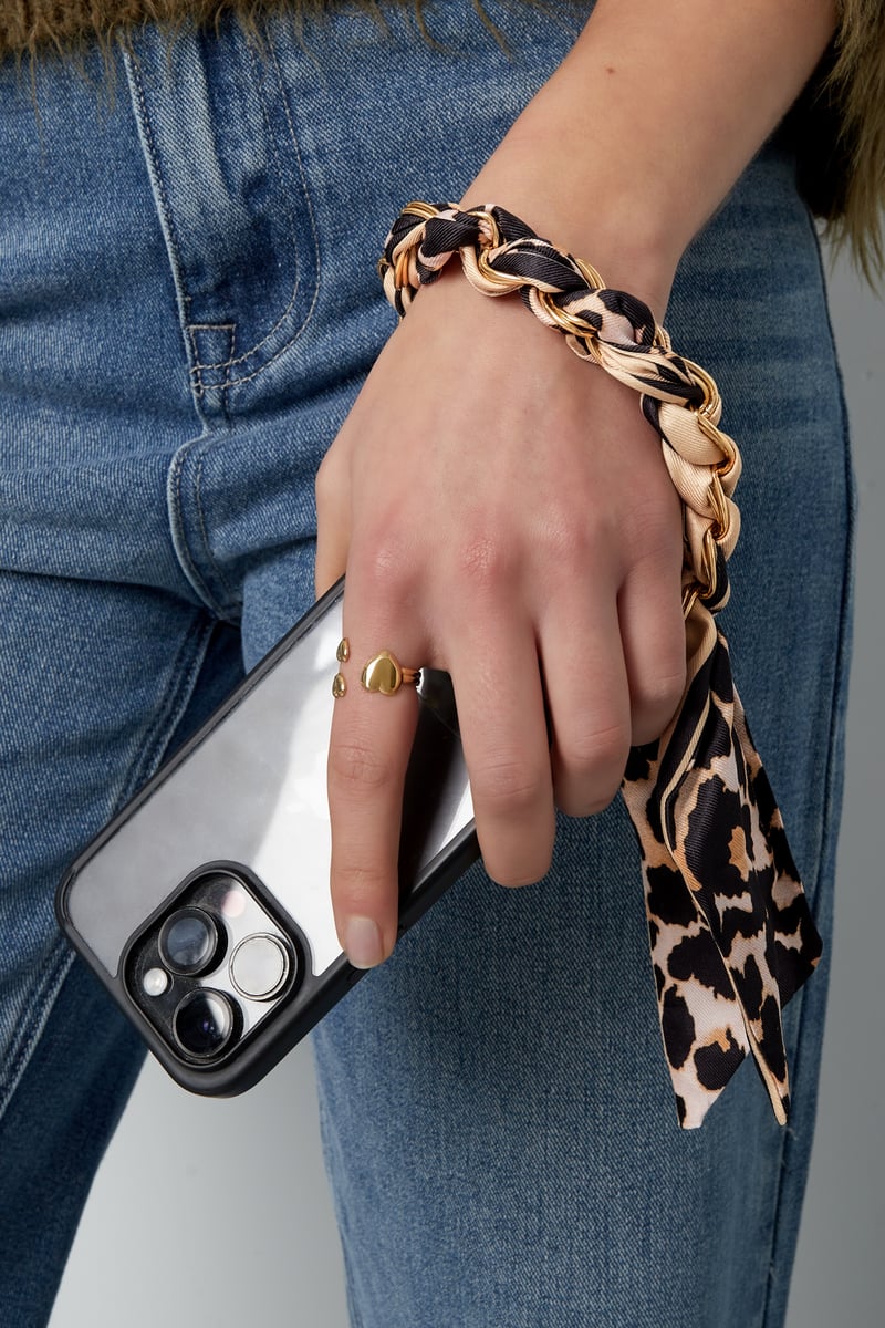 phone cord wild heart-beige