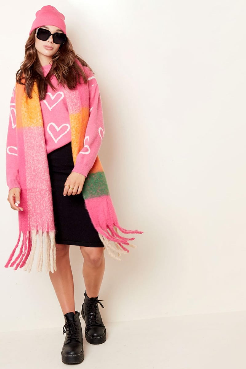 Scarf Winter Time Beige Polyester