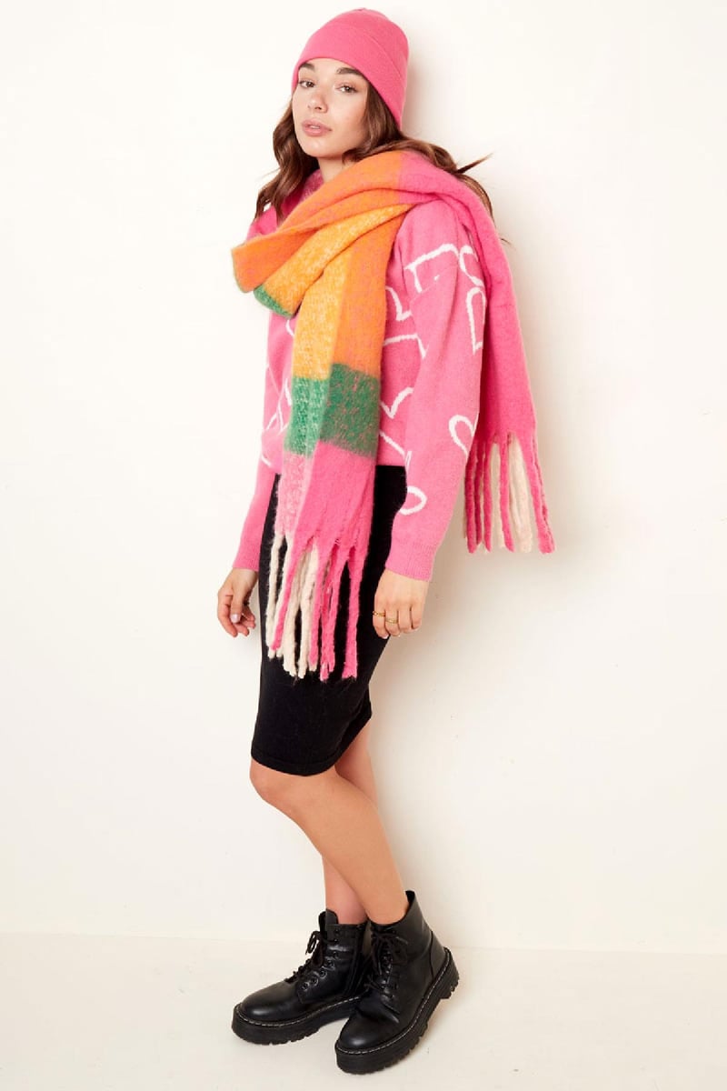 Scarf Winter Time Beige Polyester