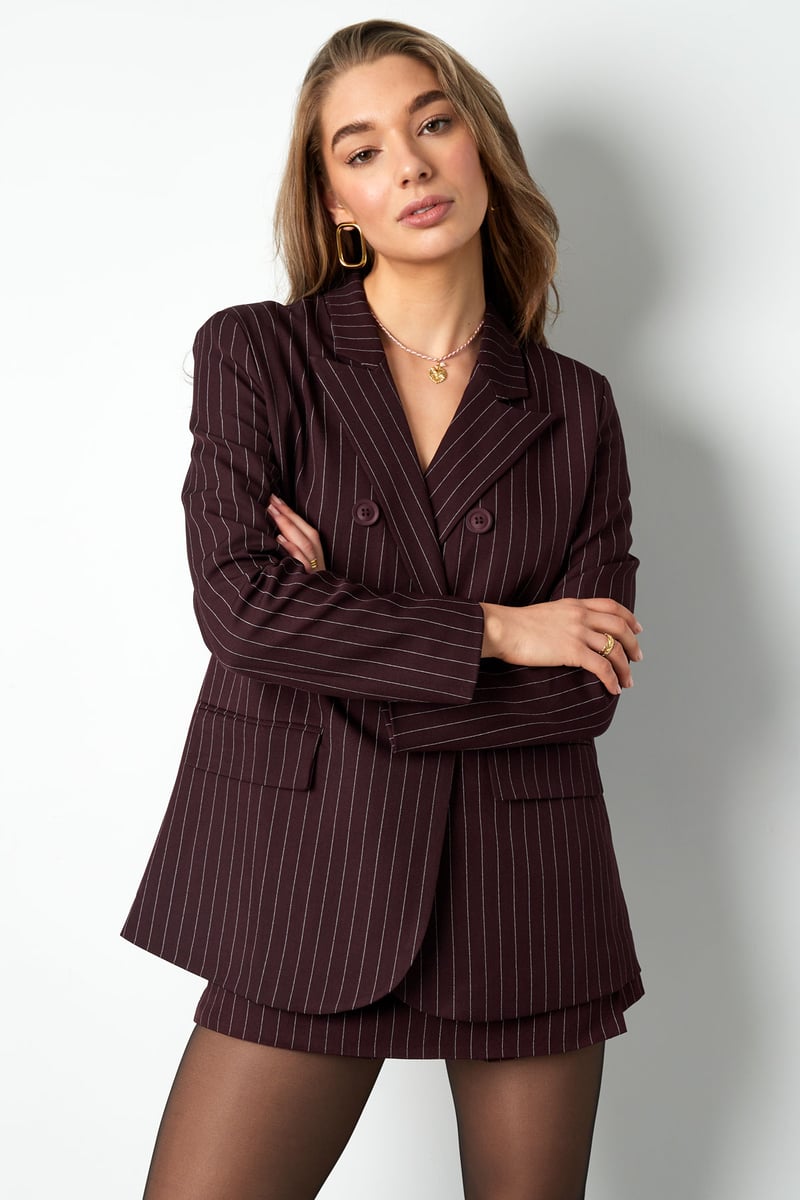 Pinstripe Blazer - Grey