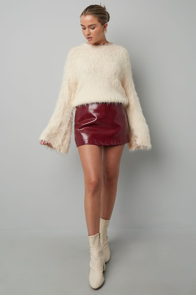 Fluffy finesse top - Burgundy