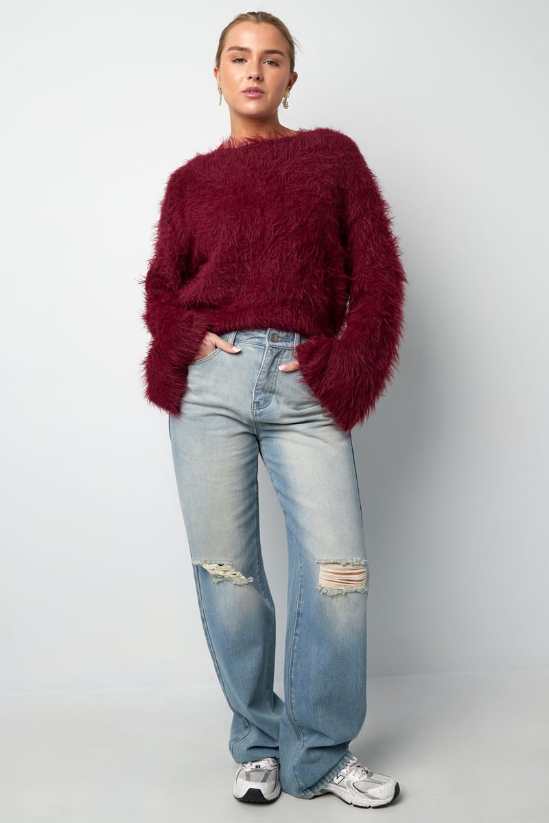 Fluffy finesse top - Burgundy