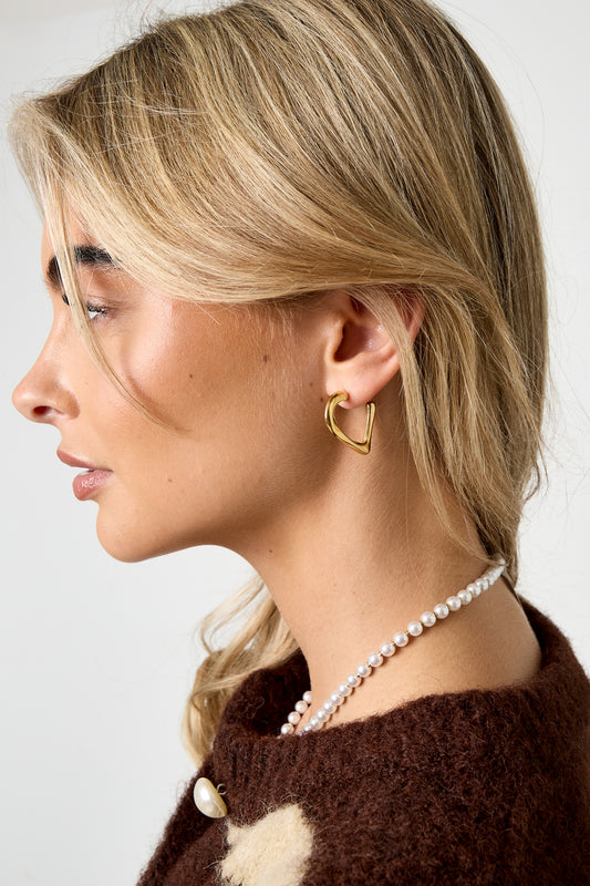 Hoop Earrings Heart Simple Daily Simple Series Women's jewelry