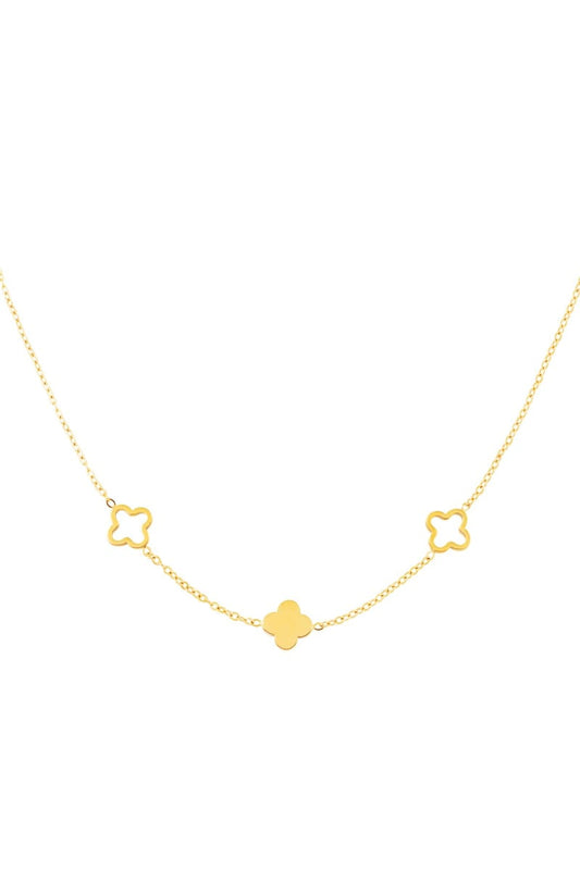 Necklace clovers  Gold Color Stainless Steel