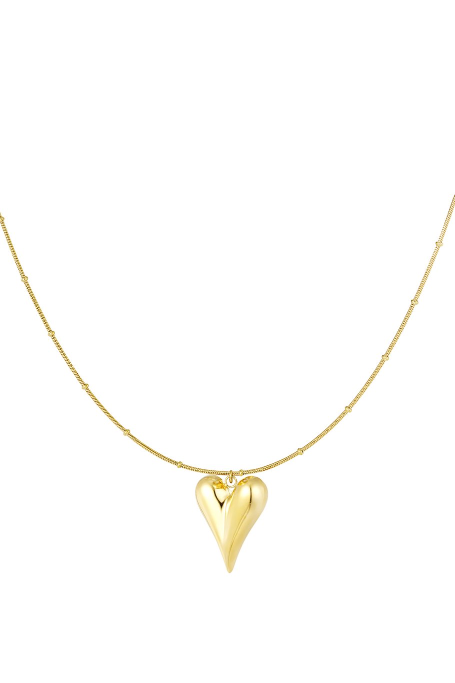 BOLLETJES KETTING MET EEN ICONISCH GROOT HART - GOUDEN KETTING