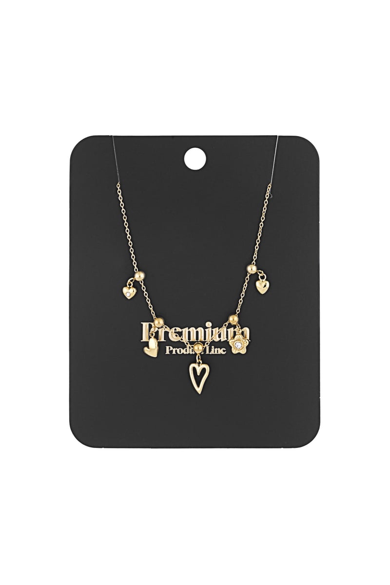 charm necklace flowers and hearts