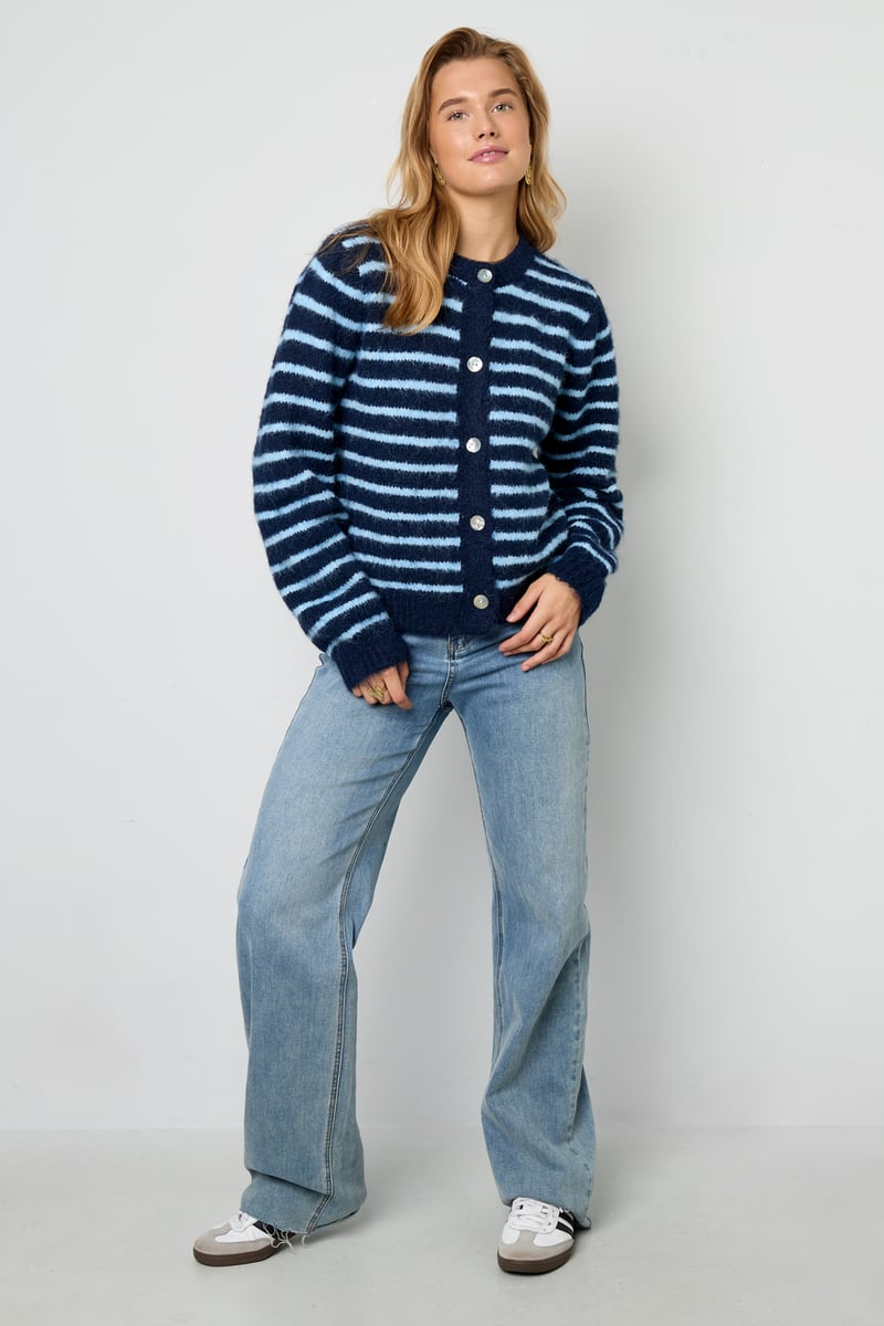 Polyester fiber (polyester) Knit cardigan Stripes Casual Fall/Winter  Clothes