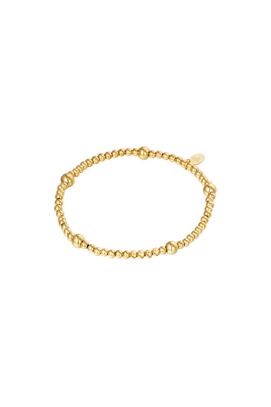 Bracelet Beady Gold Color Stainless Steel