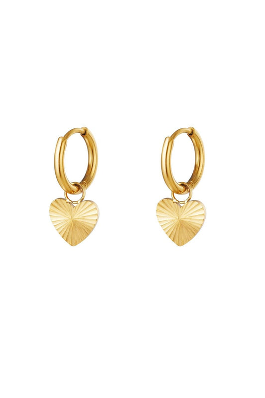 Stainles steel earrings heart Gold Color Stainless Steel