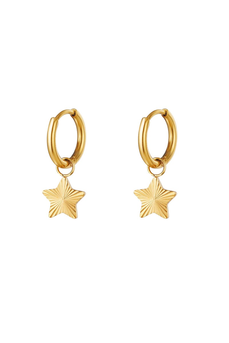 Stainles steel earrings star Gold Color Stainless Steel