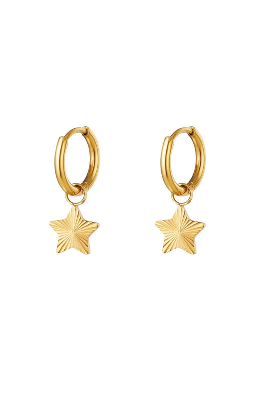 Stainles steel earrings star Gold Color Stainless Steel
