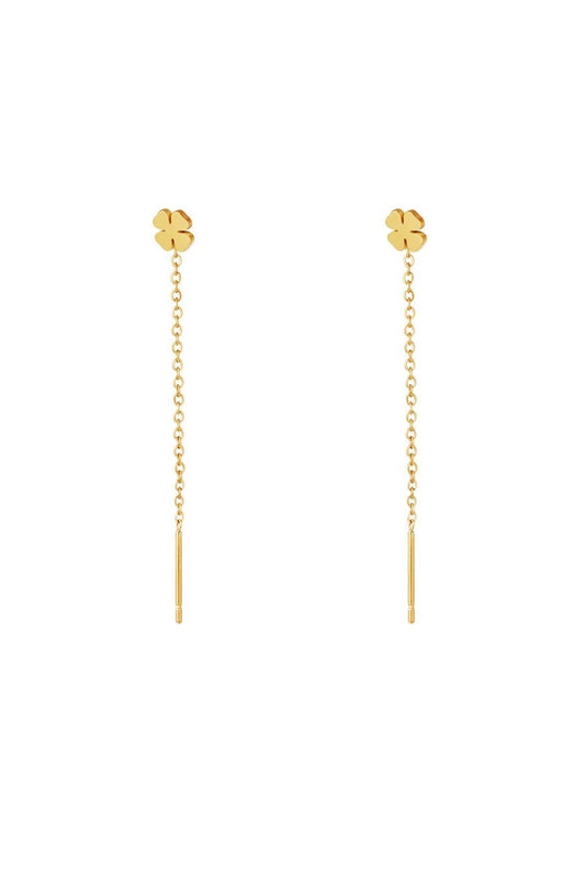 stainless steel chain earrings clover