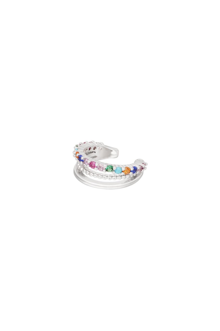SILVER TRIPLE COLOR - EARCUFF