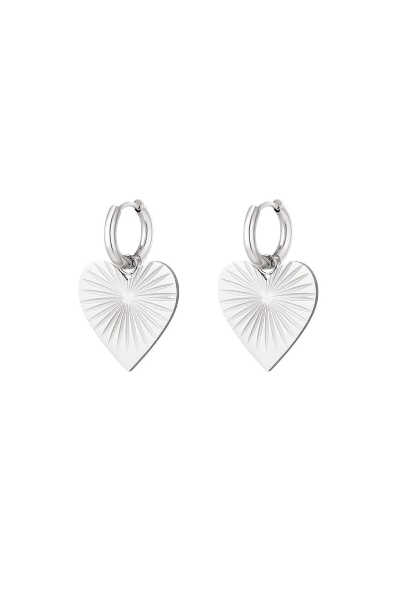 Earrings with heart Gold Color Stainless Steel