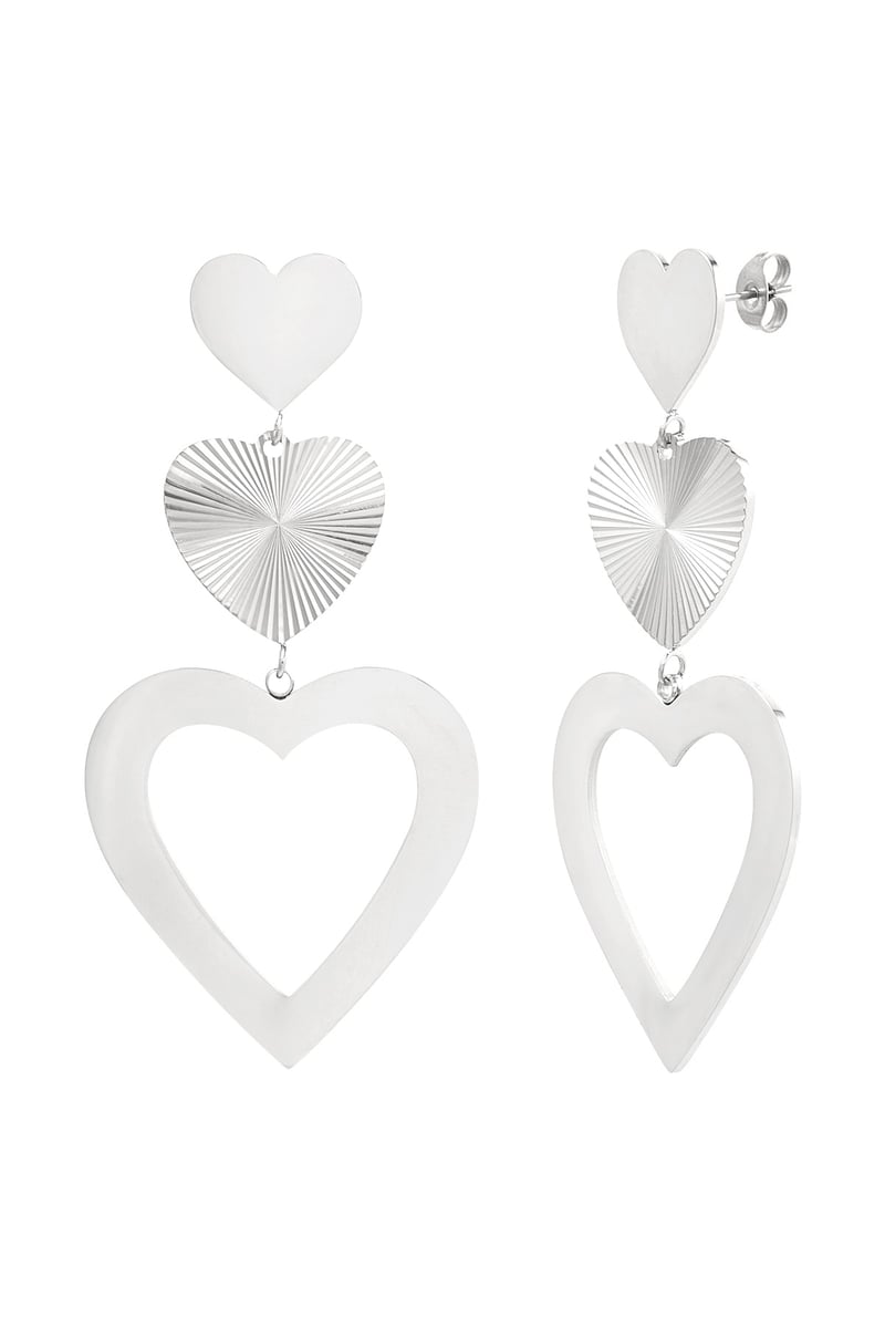 earrings three hearts
