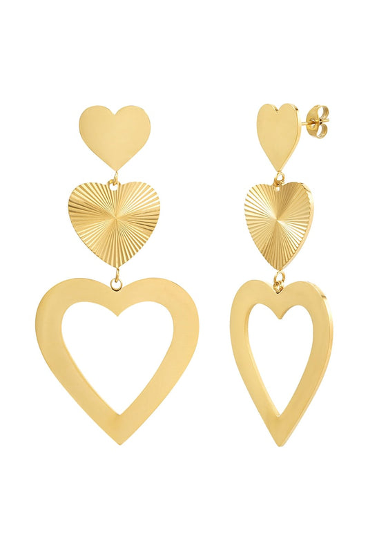 earrings three hearts