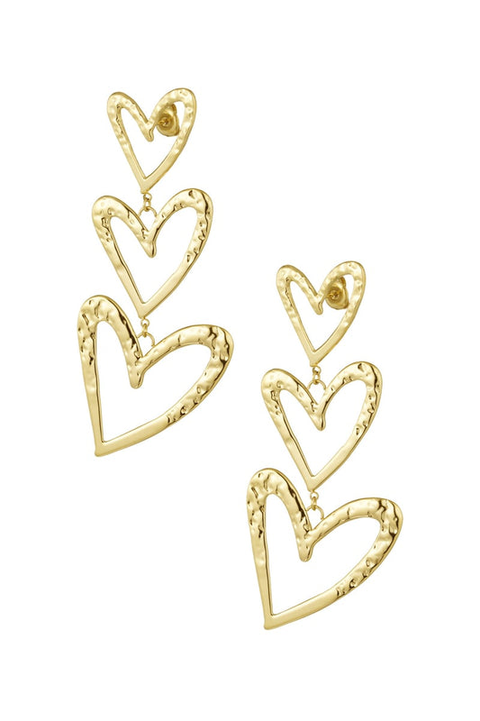 triple heart earring structure