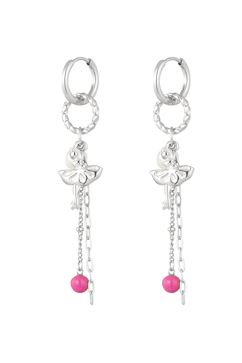 Earrings dancing ballerina - Silver Color color