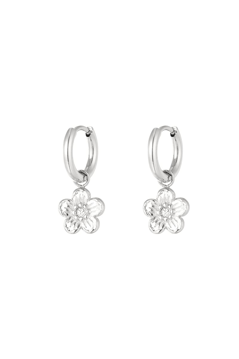 Flower fiesta earrings - Silver Color color