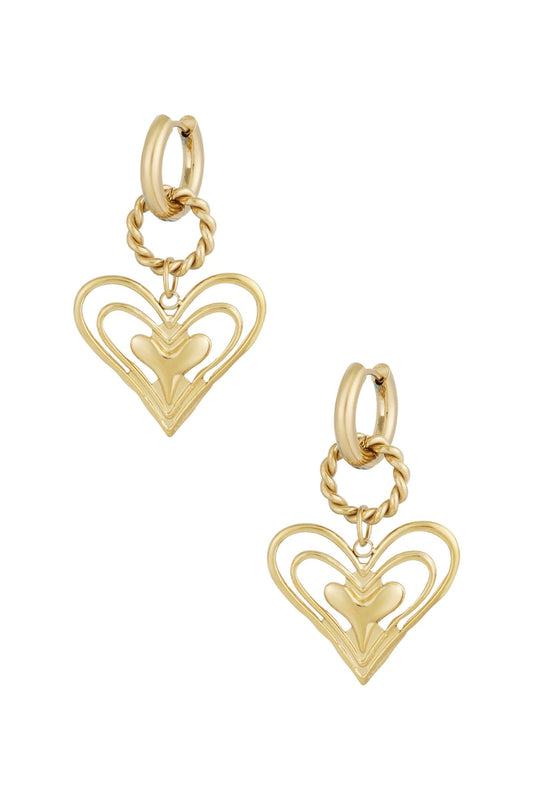 Earrings what's love - Gold colored