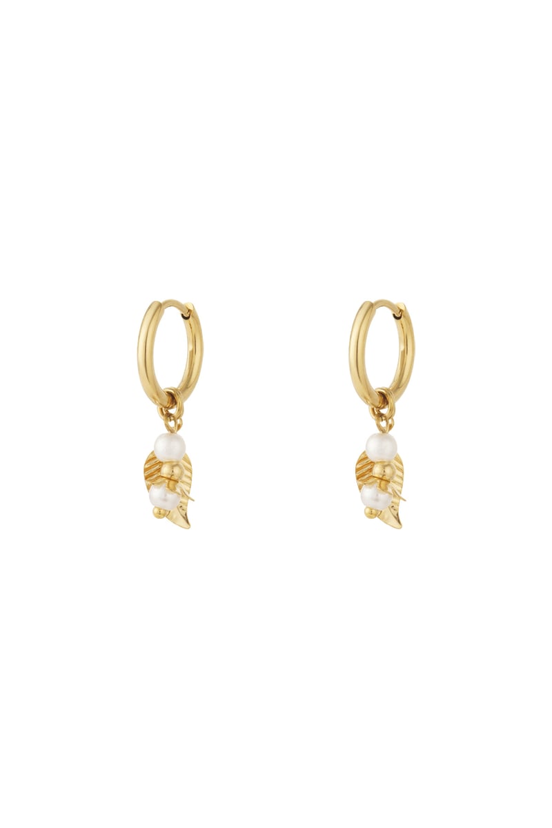 leaf earrings with pearls
