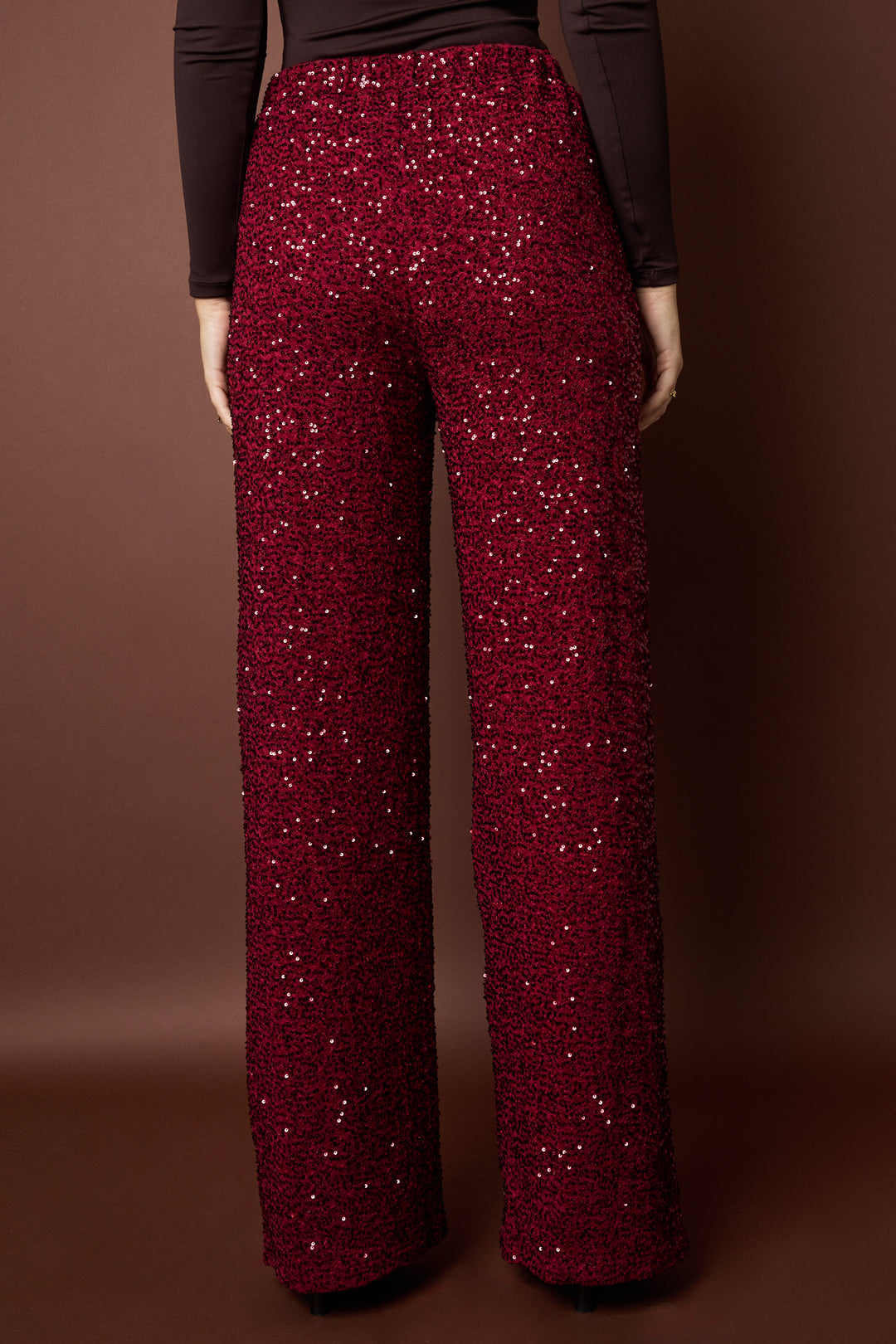 Polyester fiber (polyester) Straight pants Sequins Elegant Fall/Winter Clothes