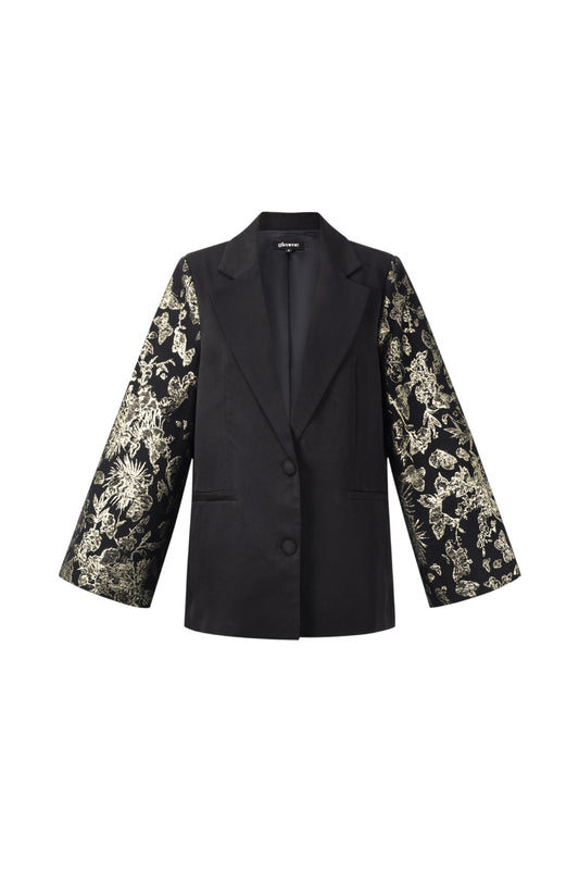 Festive Blazer Jacquard Sleeves
