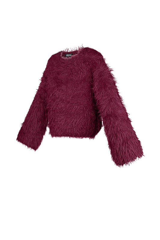 Fluffy finesse top - Burgundy