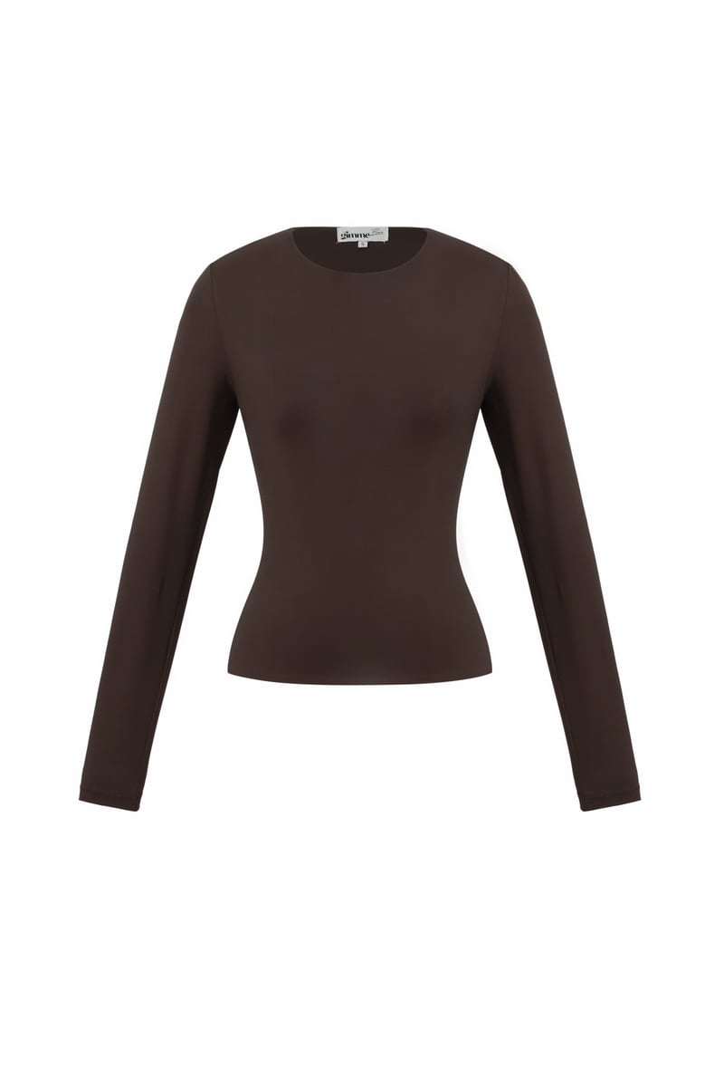 Nylon Long sleeve tops Solid color Basic All Fit  Clothes
