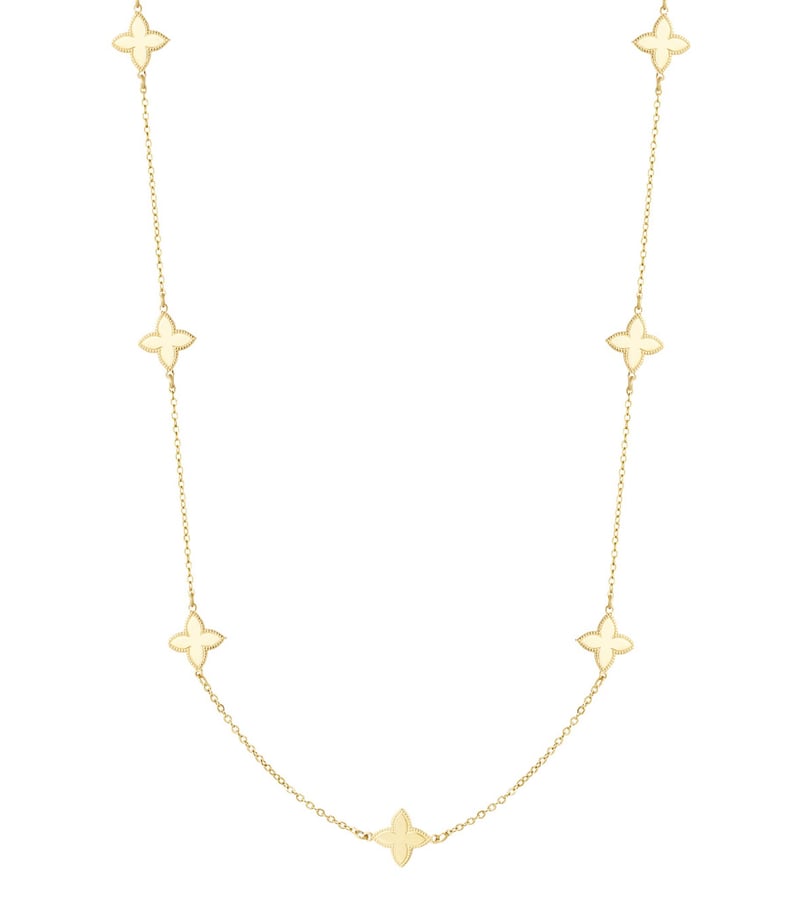 long necklace with clover charms