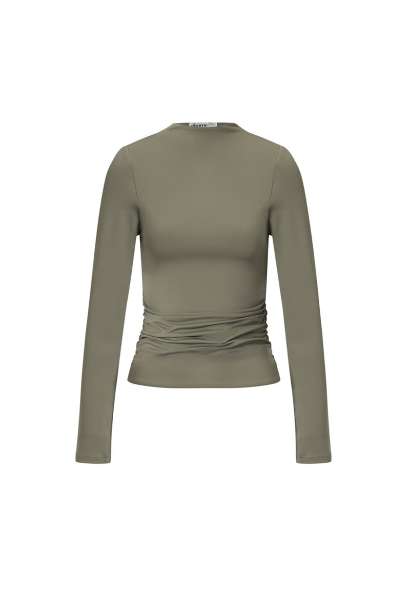 Nylon Long sleeve tops Solid color Basic All Fit  Clothes