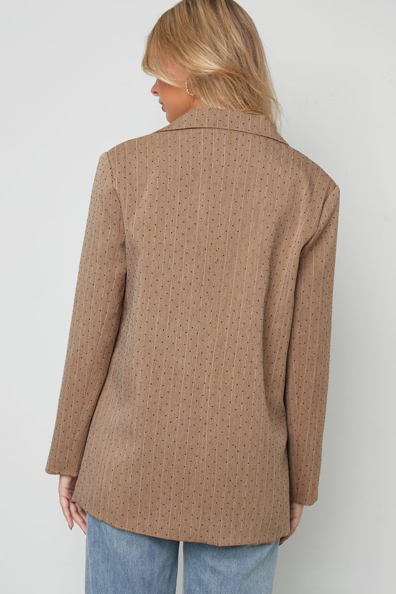 Rhinestone Striped Blazer