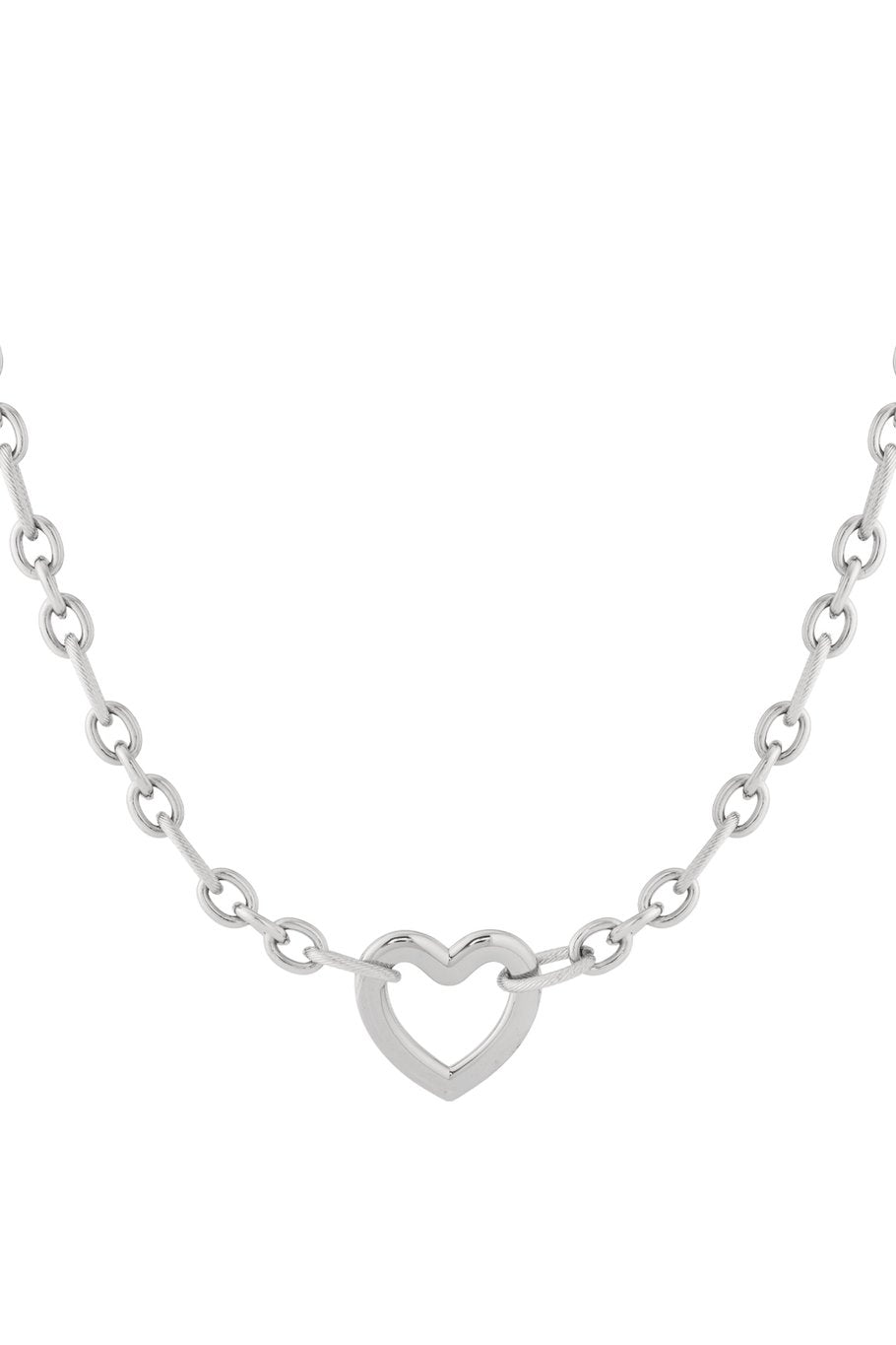 SILVER CHAIN HEART - KETTING
