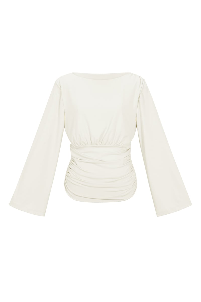 Fitted top with flared sleeves