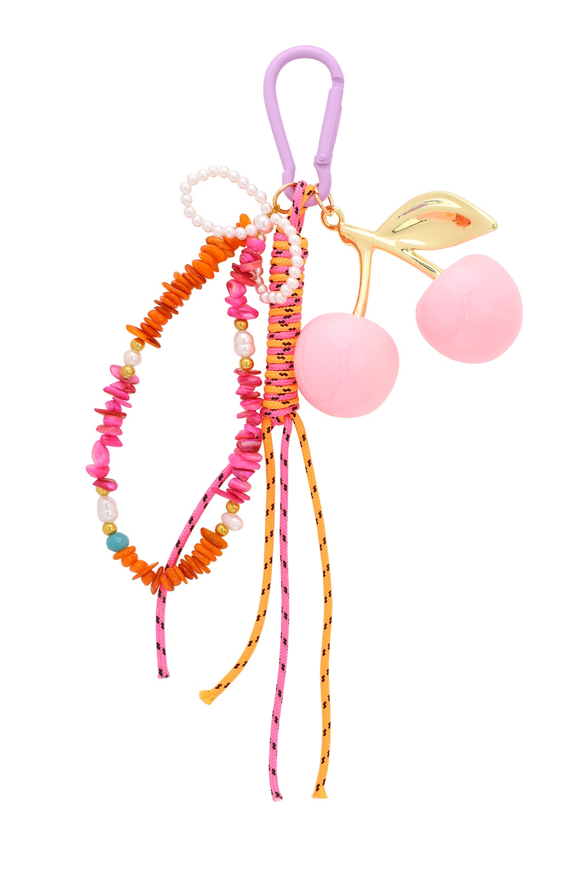 Roze kersen bag charm