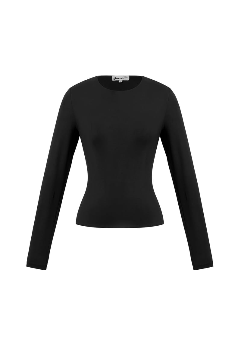 Nylon Long sleeve tops Solid color Basic All Fit  Clothes